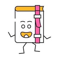 library book character icon color illustration vector