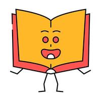 learn book character icon color illustration vector