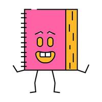 textbook book character icon color illustration vector