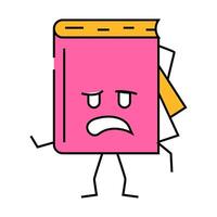funny book character icon color illustration vector
