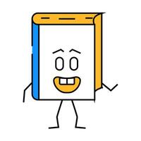 cute book character icon color illustration vector