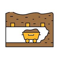 underground mining icon color illustration vector