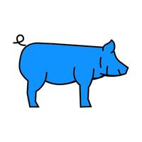 yorkshire pig breed icon color illustration vector
