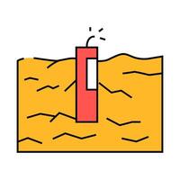 rock blasting mining icon color illustration vector