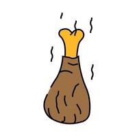 chicken smoked icon color illustration vector