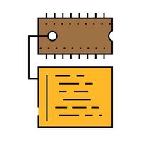 microcontroller programming electronics icon color illustration vector