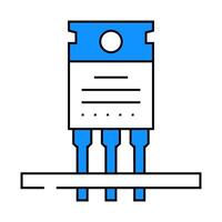 transistor installation electronics icon color illustration vector