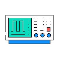 oscilloscope analysis electronics icon color illustration vector