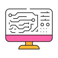 printed circuit design electronics icon color illustration vector