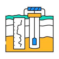 borehole logging hydrogeologist icon color illustration vector