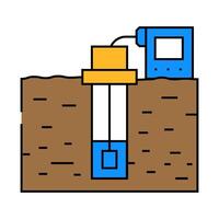 groundwater sampling hydrogeologist icon color illustration vector