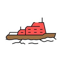 ice breaking ships icon color illustration vector