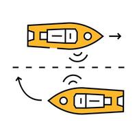 ship collision avoidance systems icon color illustration vector