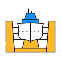shipyard manufacturing process icon color illustration vector