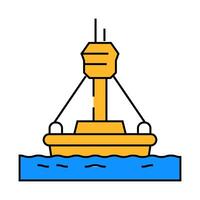 marine environmental monitoring icon color illustration vector