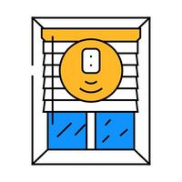 smart window blinds home icon color illustration vector