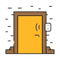 smart door sensor home icon color illustration vector