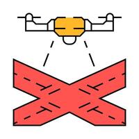 traffic monitoring drone icon color illustration vector