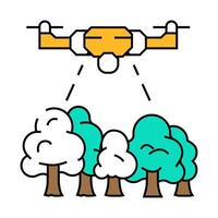 forest management drone icon color illustration vector