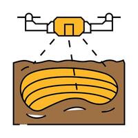 mining operations drone icon color illustration vector