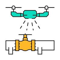 pipeline inspection drone icon color illustration vector