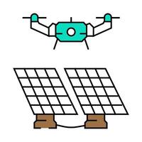 infrastructure survey drone icon color illustration vector