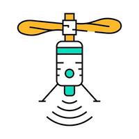 telecommunication drone icon color illustration vector