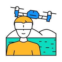 drone pilot drone icon color illustration vector