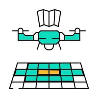 drone mapping icon color illustration vector