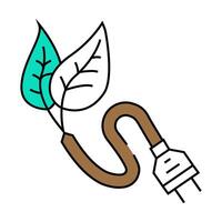 green energy electric icon color illustration vector