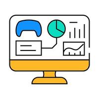 analytics game development icon color illustration vector