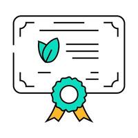 certification green living icon color illustration vector