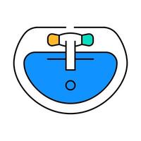 sink top view icon color illustration vector