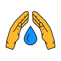 water conservation green living icon color illustration vector