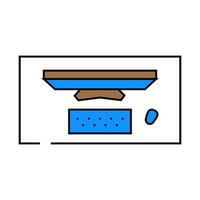 computer table monitor top view icon color illustration vector
