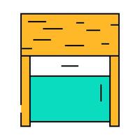 bedside table top view icon color illustration vector