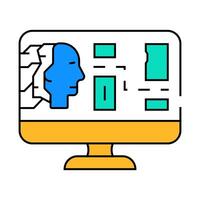 ai routing autonomous delivery icon color illustration vector
