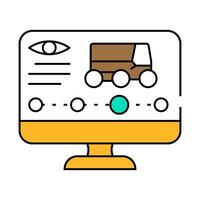 remote monitoring autonomous delivery icon color illustration vector