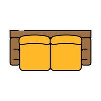 sofa two sections top view icon color illustration vector