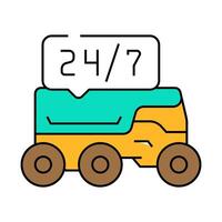 24 7 service autonomous delivery icon color illustration vector