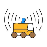 lidar sensors autonomous delivery icon color illustration vector
