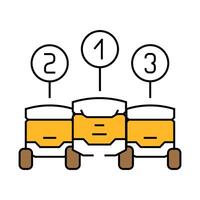 robot fleet autonomous delivery icon color illustration vector