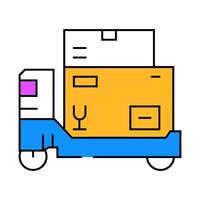 package loading autonomous delivery icon color illustration vector