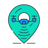 gps navigation autonomous delivery icon color illustration vector