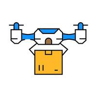 delivery drone icon color illustration vector