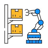 automated warehouse autonomous delivery icon color illustration vector