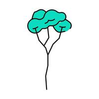 rubber tree jungle amazon icon color illustration vector