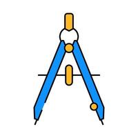 drafting compass architectural drafter icon color illustration vector
