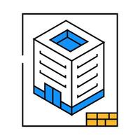 isometric view architectural drafter icon color illustration vector