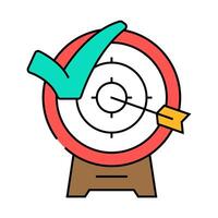 arrow target check mark icon color illustration vector